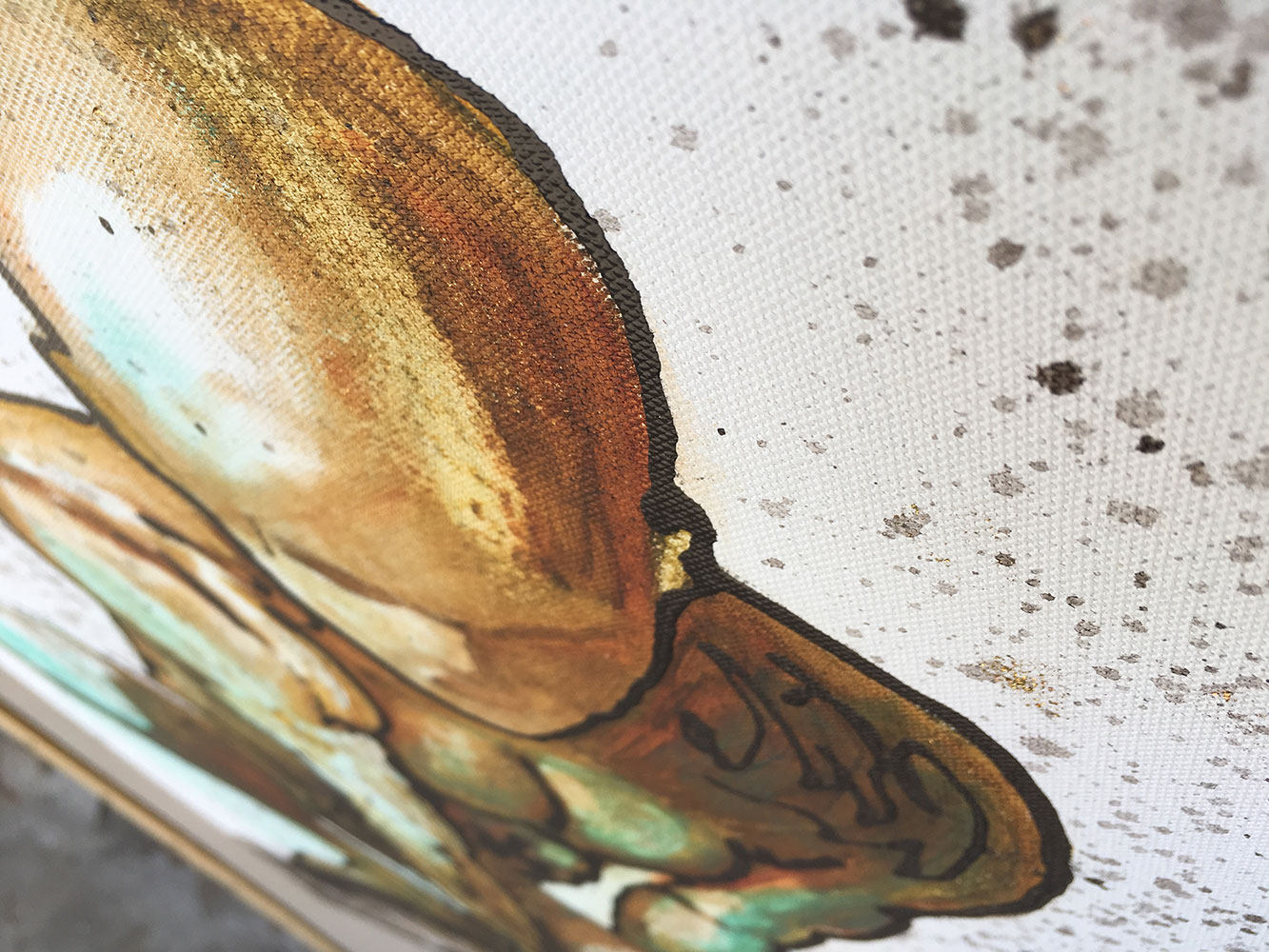 Gold Is Within Original Painting By Artist Rafi Perez Mixed Medium And Gold Leaf On Canvas 18x24 - Image 6