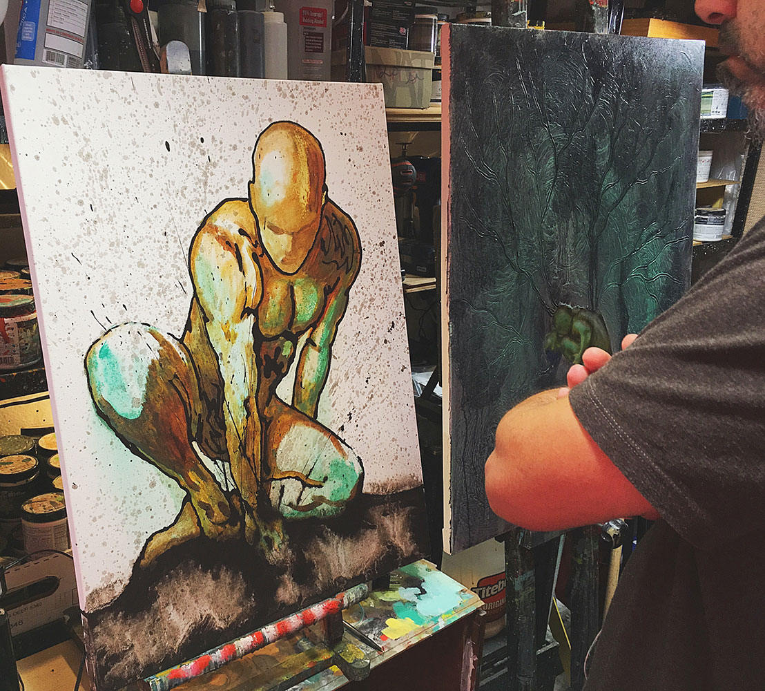 Gold Is Within Original Painting By Artist Rafi Perez Mixed Medium And Gold Leaf On Canvas 18x24 - Image 7