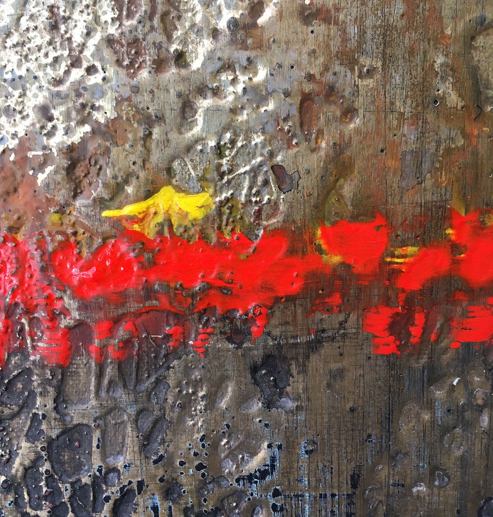 Golden Sunset No. 1 Original Painting By Artist Rafi Perez Mixed Medium on Canvas 11X14 - Image 3