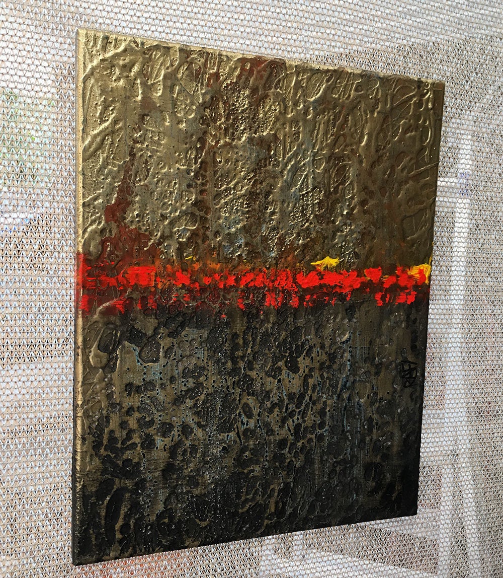 Golden Sunset No. 1 Original Painting By Artist Rafi Perez Mixed Medium on Canvas 11X14 - Image 4