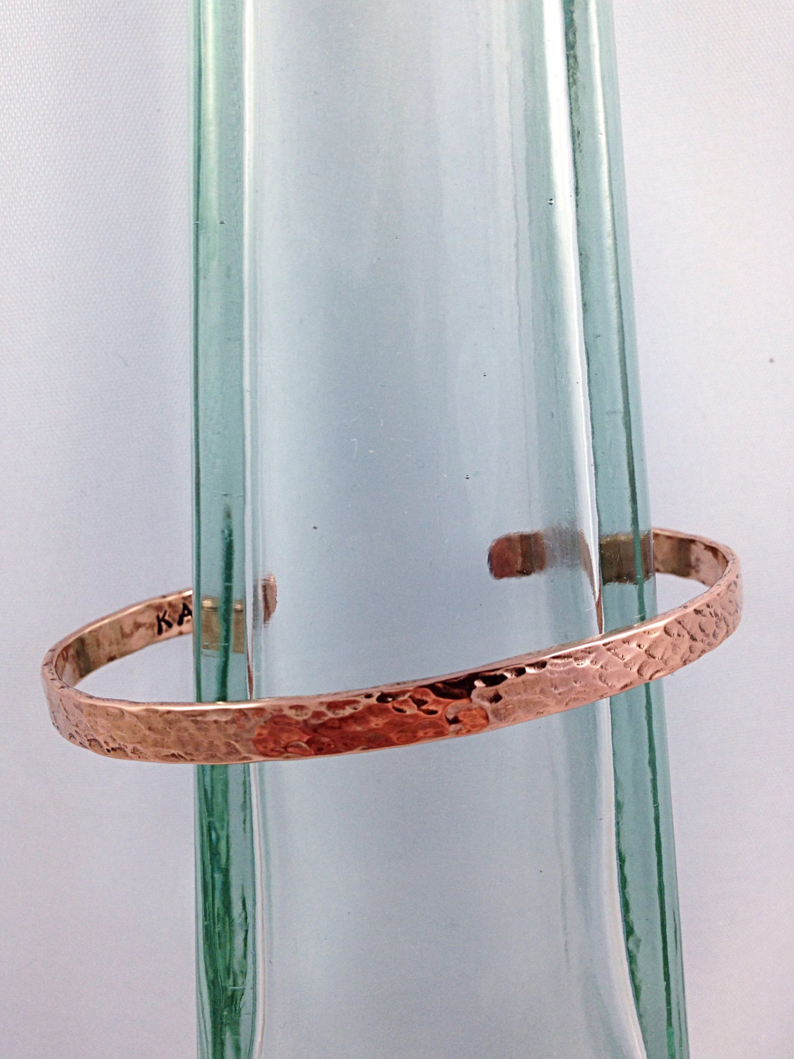 Hammered Copper Cuff Bracelet – Solid Copper – Rustic Minimalist Cuff – 5-6mm Width – Personalized – Custom Sized – Textured