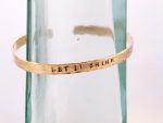 Hammered Gold Tone Cuff Bracelet - Jeweler's Brass - Rustic Minimalist Cuff - 5-6mm Width - Personalized - Custom Sized - Subtle Texture