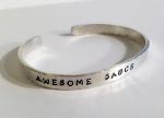 Hammered Silver Cuff Bracelet - Solid Sterling Silver - Rustic Men's Women's Cuff - 7-8mm Width - Personalize - Custom Size - Subtle Texture