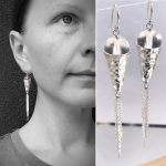 Crystal Comet Earrings / Sterling Silver / Fine Silver / Quartz Crystal / Sparkly Tassel Statement Earrings