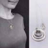 Three Circle Necklace / Solid Sterling Silver / Rustic Hammer Forged Circles