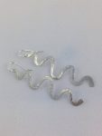Hammered Sterling Silver Wave Earrings - Hammer Formed - Subtle Hammered Texture - Free-Form Wave Design - Lightweight Long Dangle Earrings