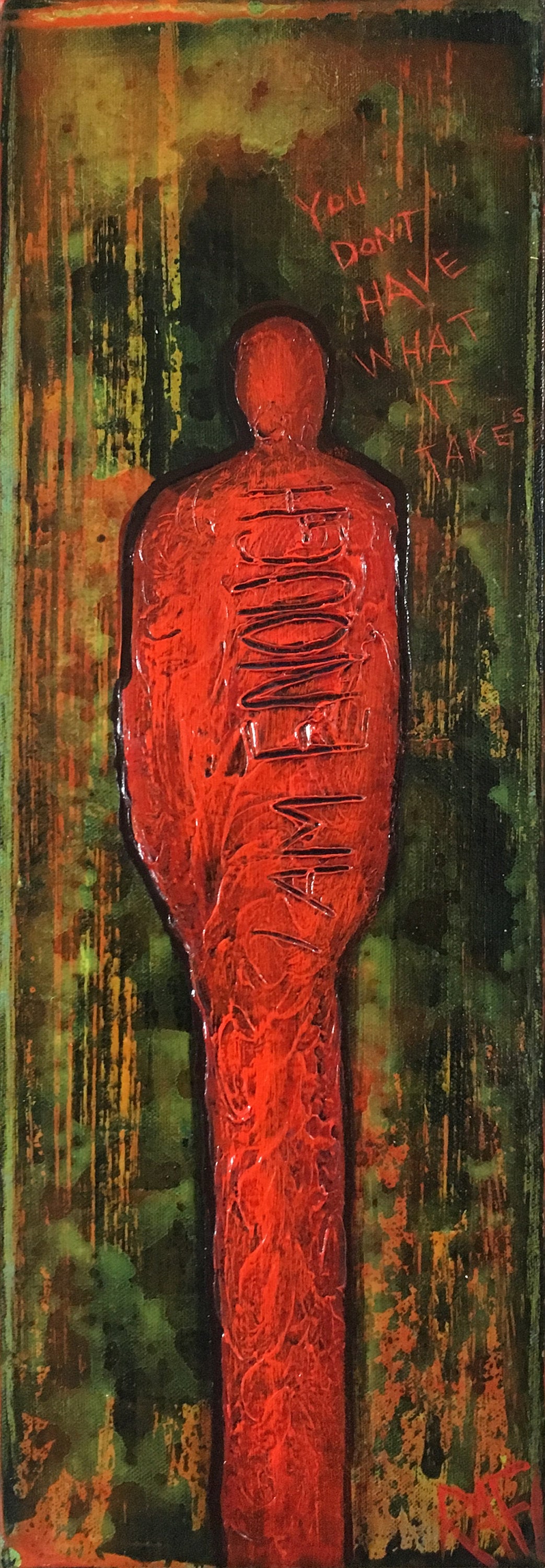 I Am Enough Original Painting Wall Art by artist Rafi Perez on Canvas 8X24 - Image 2