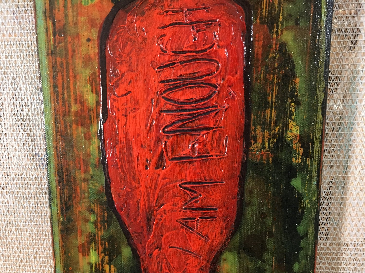 I Am Enough Original Painting Wall Art by artist Rafi Perez on Canvas 8X24 - Image 4