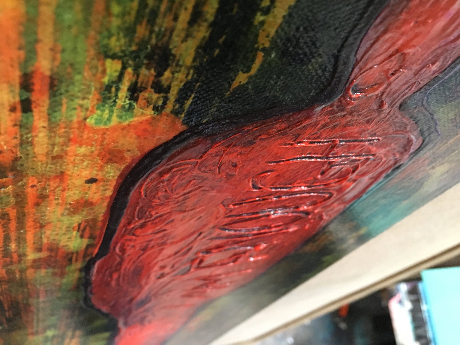 I Am Enough Original Painting Wall Art by artist Rafi Perez on Canvas 8X24 - Image 5
