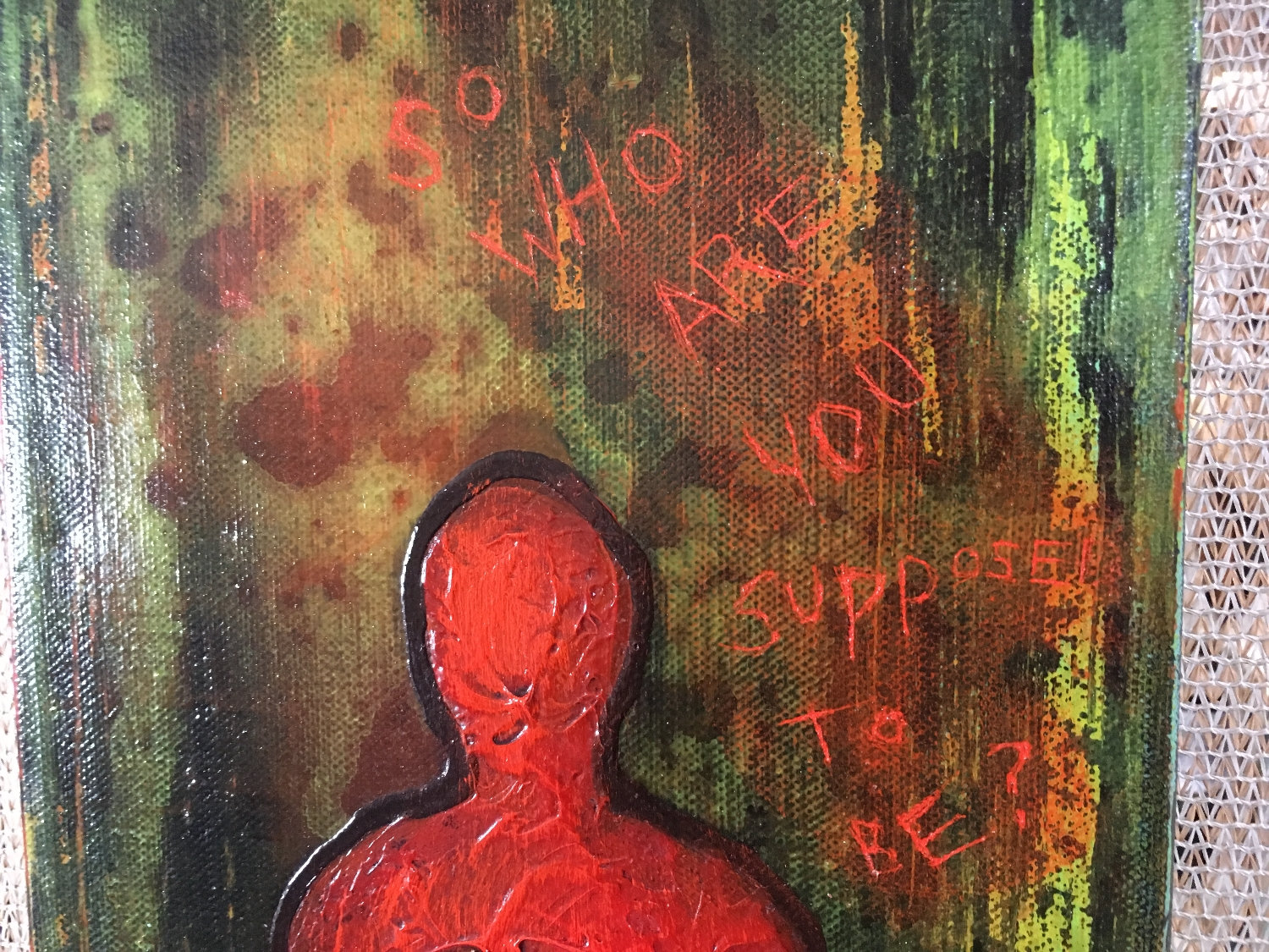 I Am Me Original Painting Wall Art by artist Rafi Perez on Canvas 8X24 - Image 3
