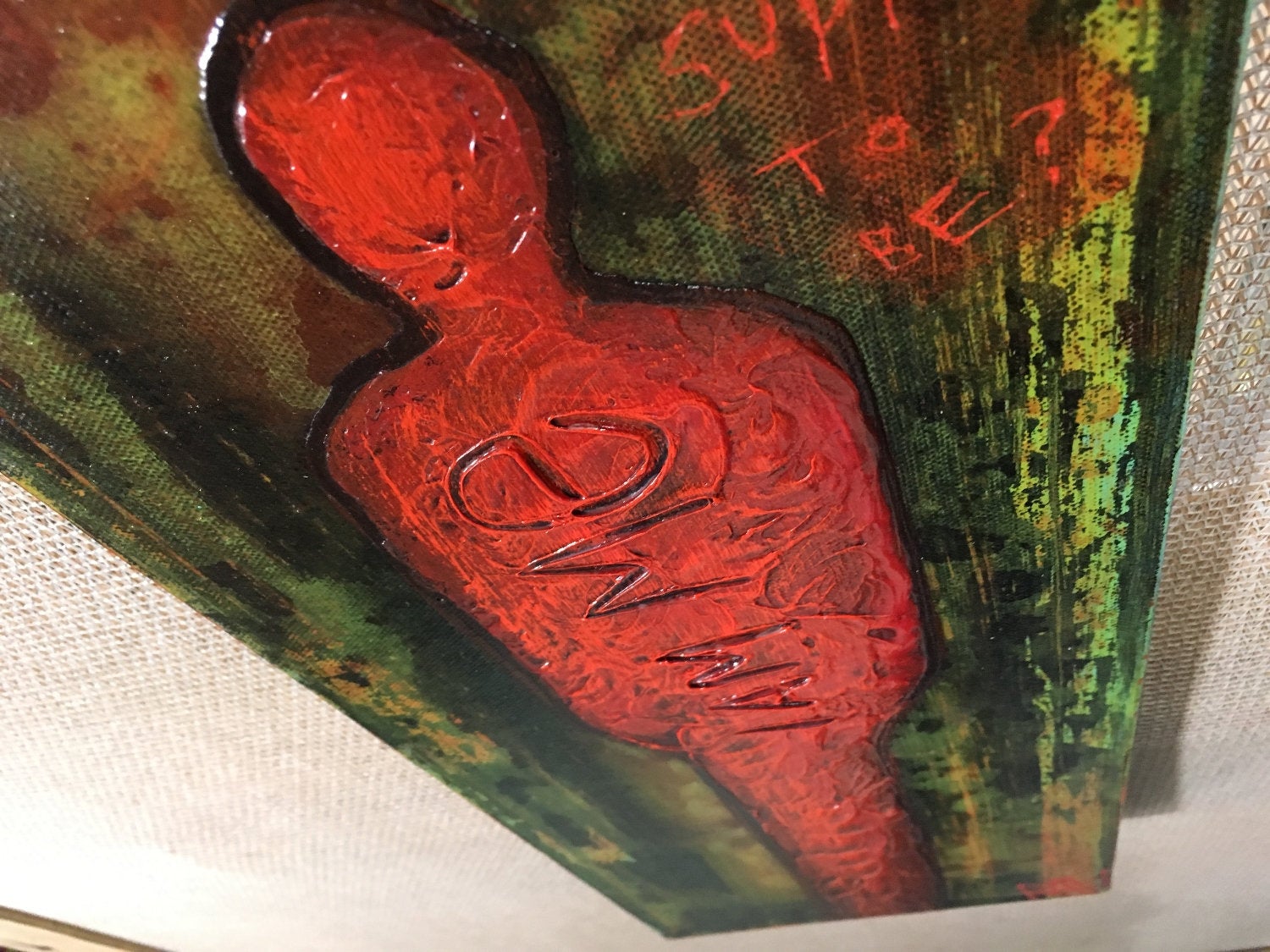 I Am Me Original Painting Wall Art by artist Rafi Perez on Canvas 8X24 - Image 5