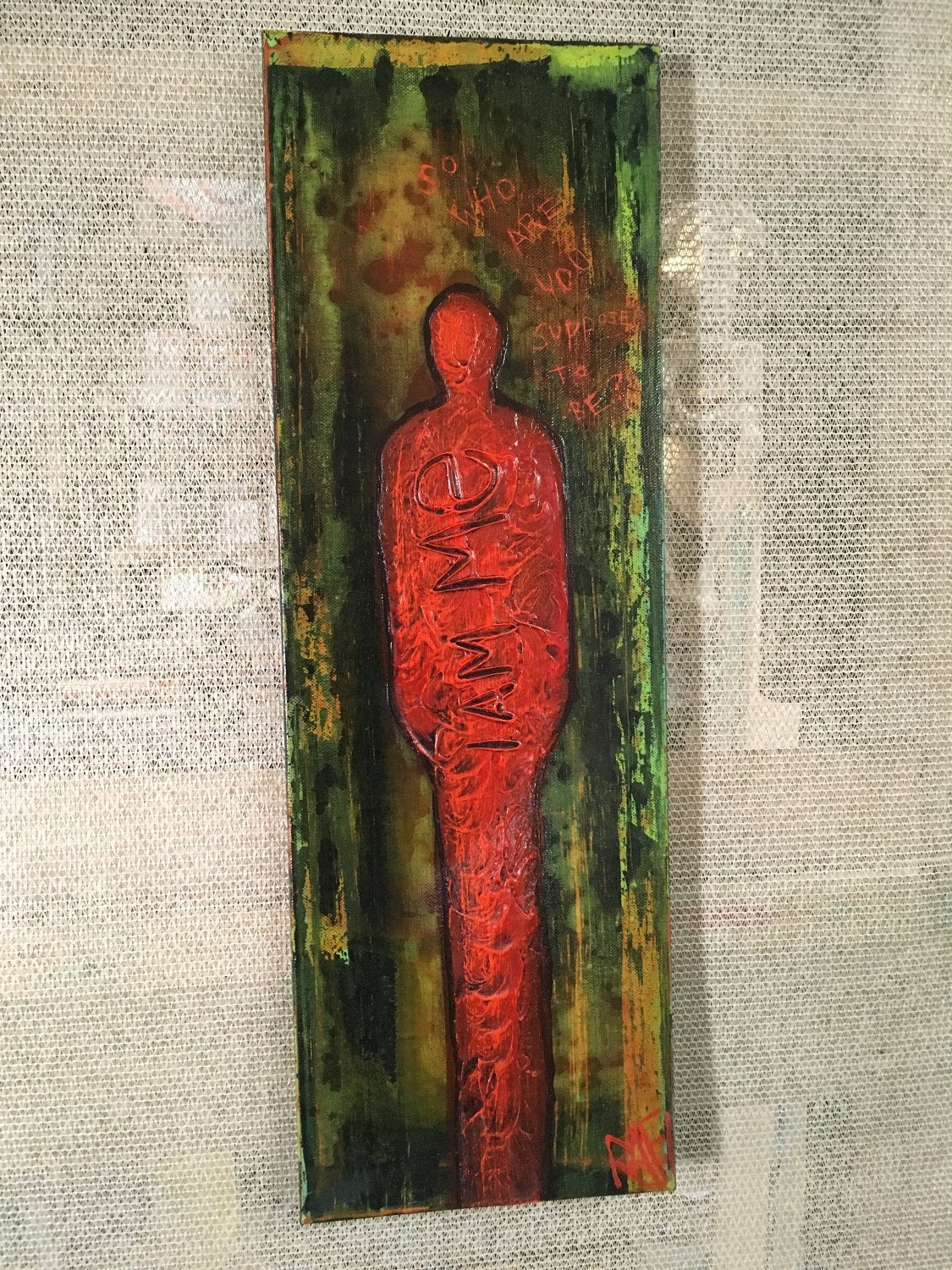 I Am Me Original Painting Wall Art by artist Rafi Perez on Canvas 8X24 - Image 7