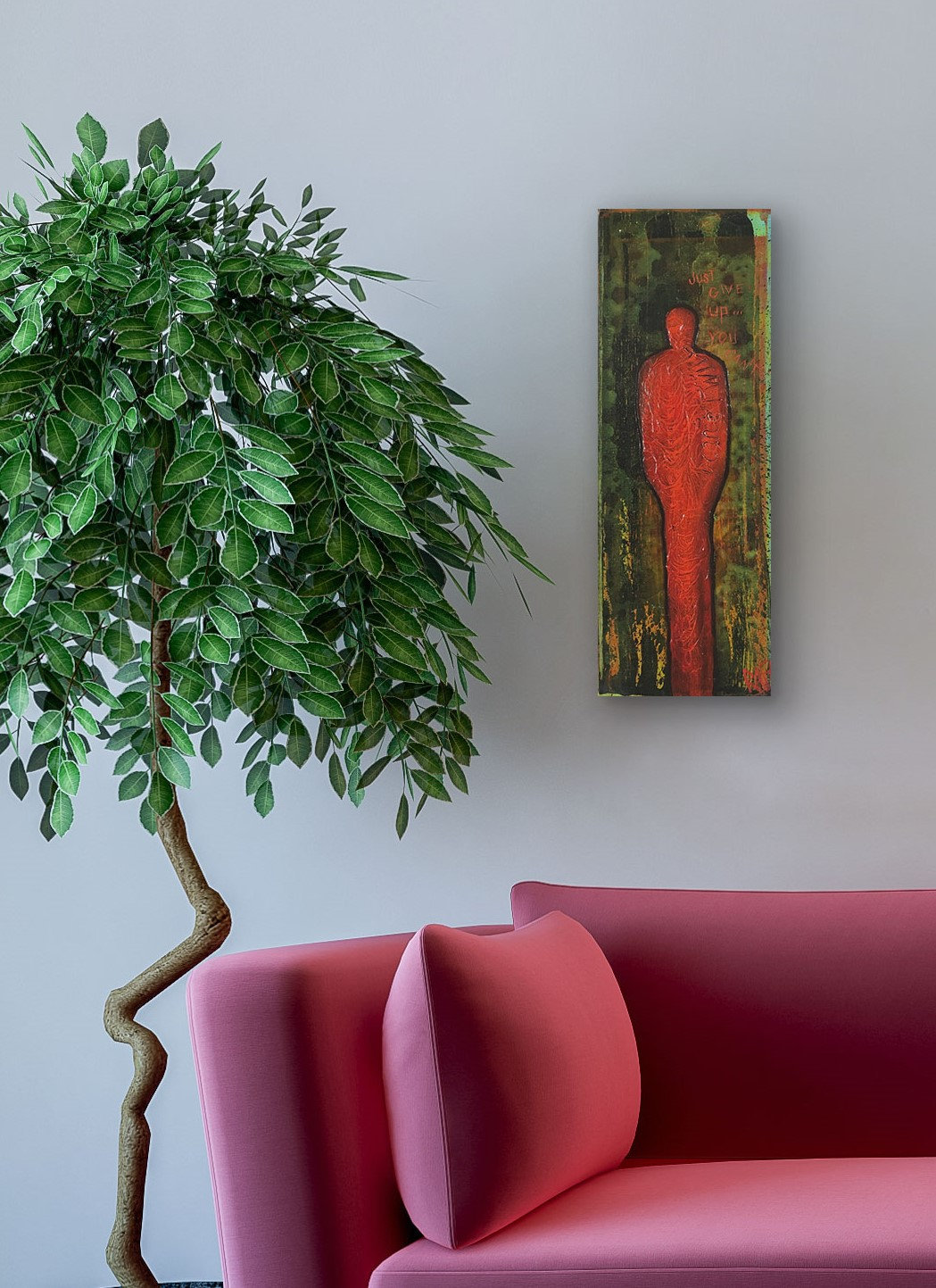I Can And I Will Original Painting Wall Art by artist Rafi Perez on Canvas 8X24