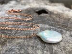 Ivory Cream Pearl Pendant Necklace / 14k Rose Gold Filled / Large Single Baroque Freshwater Coin Pearl