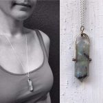Crystal Point Spinner Necklace / Solid Sterling Silver / Genuine Labradorite / Fidget Necklace