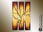 Large Abstract Tree On Wood - Autumn Tree Painting - Seasons Of Change