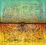 Leaving The Landscape Of Chaos In Harmony Original Painting By Artist Rafi Perez Mixed Medium on Canvas 30X30
