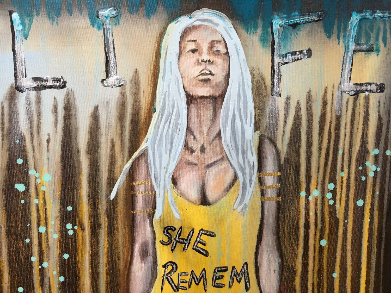 Life Empowering Art Original Painting By Artist Rafi Perez Mixed Medium On Canvas 24X36 - Image 5
