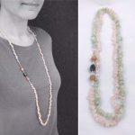 Long Multi Gemstone Necklace / Rose Quartz / Aventurine / Labradorite / Peach Moonstone / Fine Silver / Sterling Silver