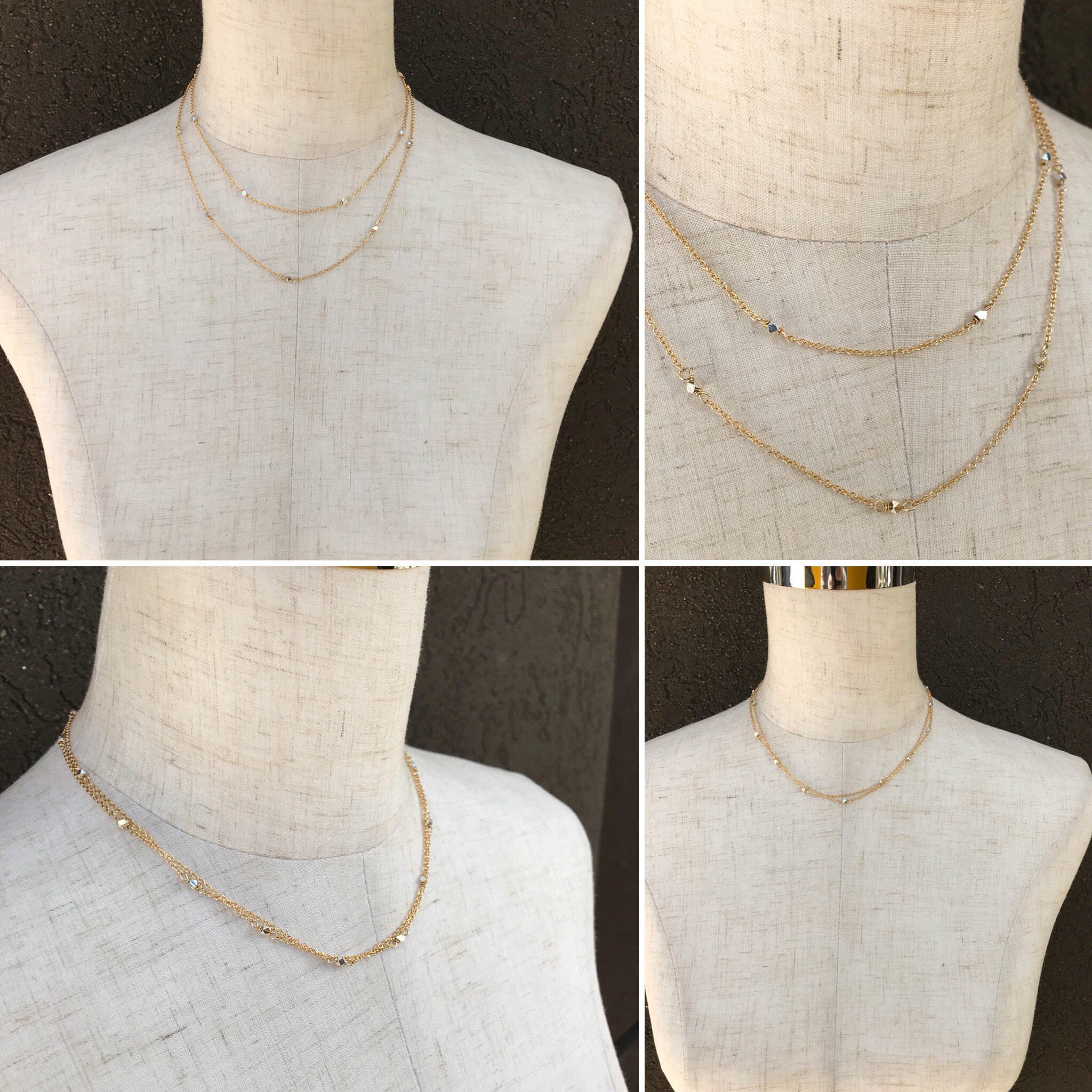 Sparkly Nugget Trail Lariat / 14k Yellow Gold Filled / Fine Silver / Long Multiwear Chain Necklace - Image 5