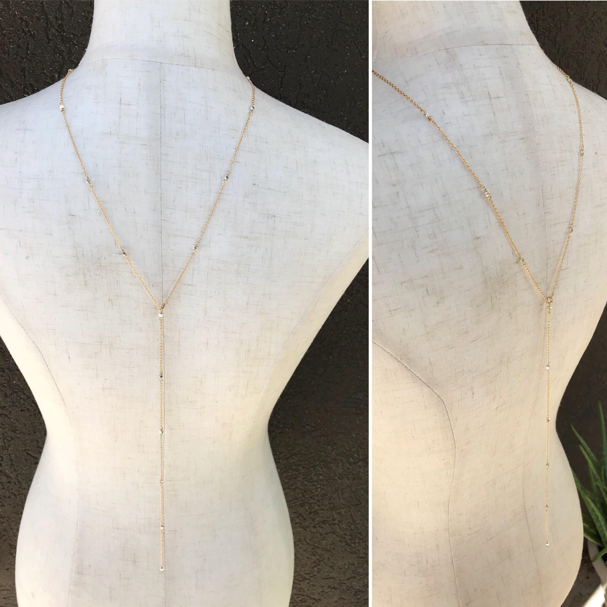 Sparkly Nugget Trail Lariat / 14k Yellow Gold Filled / Fine Silver / Long Multiwear Chain Necklace - Image 6