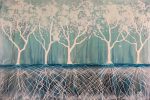 Magic White Forest Textured Original Painting by artist Rafi Perez on Canvas 24X36