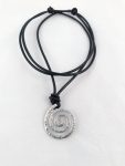 Men's Spiral Necklace / Solid Sterling Silver / Hammer Forged / Koru Spiral / Adjustable Leather Cord