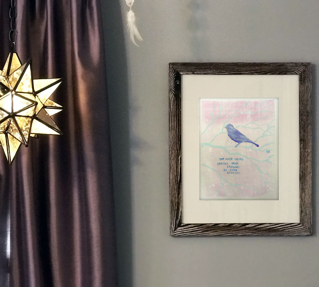 More Singing Wall Art by artist Rafi Perez Original Painting On Paper 11X14 - Image 5