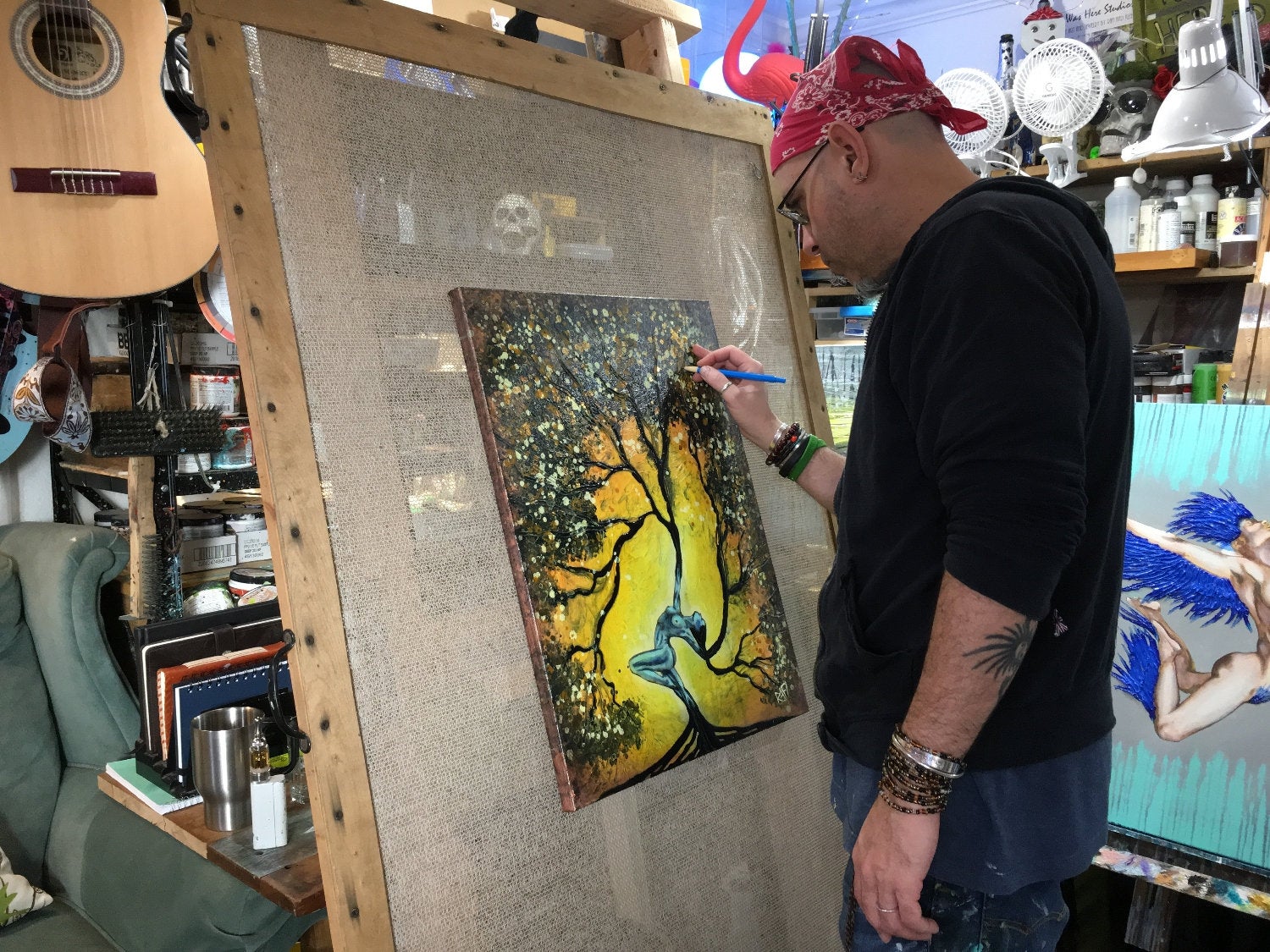 Nature Of Gold Woman Tree Wall Art by Artist Rafi Perez Mixed Medium on Canvas 18X24 - Image 9