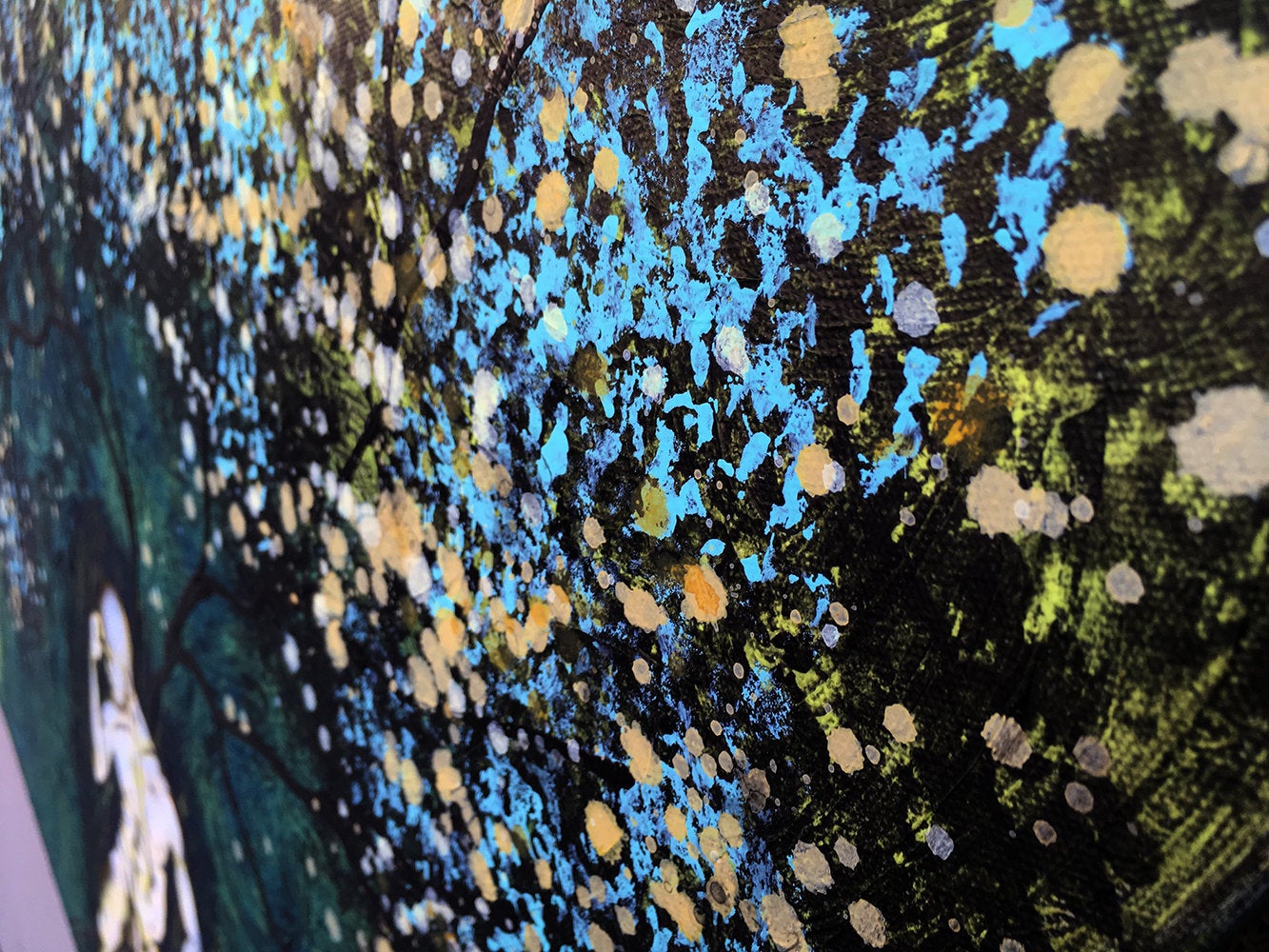 Growth Of Man Original Painting Nude Man Tree Wall Art By Artist Rafi Perez Mixed Medium On Canvas 24x30 - Image 4