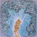 Nature Of Love Embrace Tree Wall Art By Artist Rafi Perez Original Painting Mixed Medium On Canvas 30x30