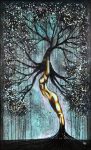 Nature Of Self Original Painting Woman Tree Wall Art by artist Rafi Perez Mixed Medium on Canvas 34X58
