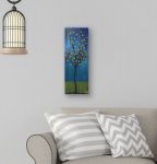 Olive Branch No. 1 Textured Original Painting By Artist Rafi Perez Mixed Medium on Canvas 8X24