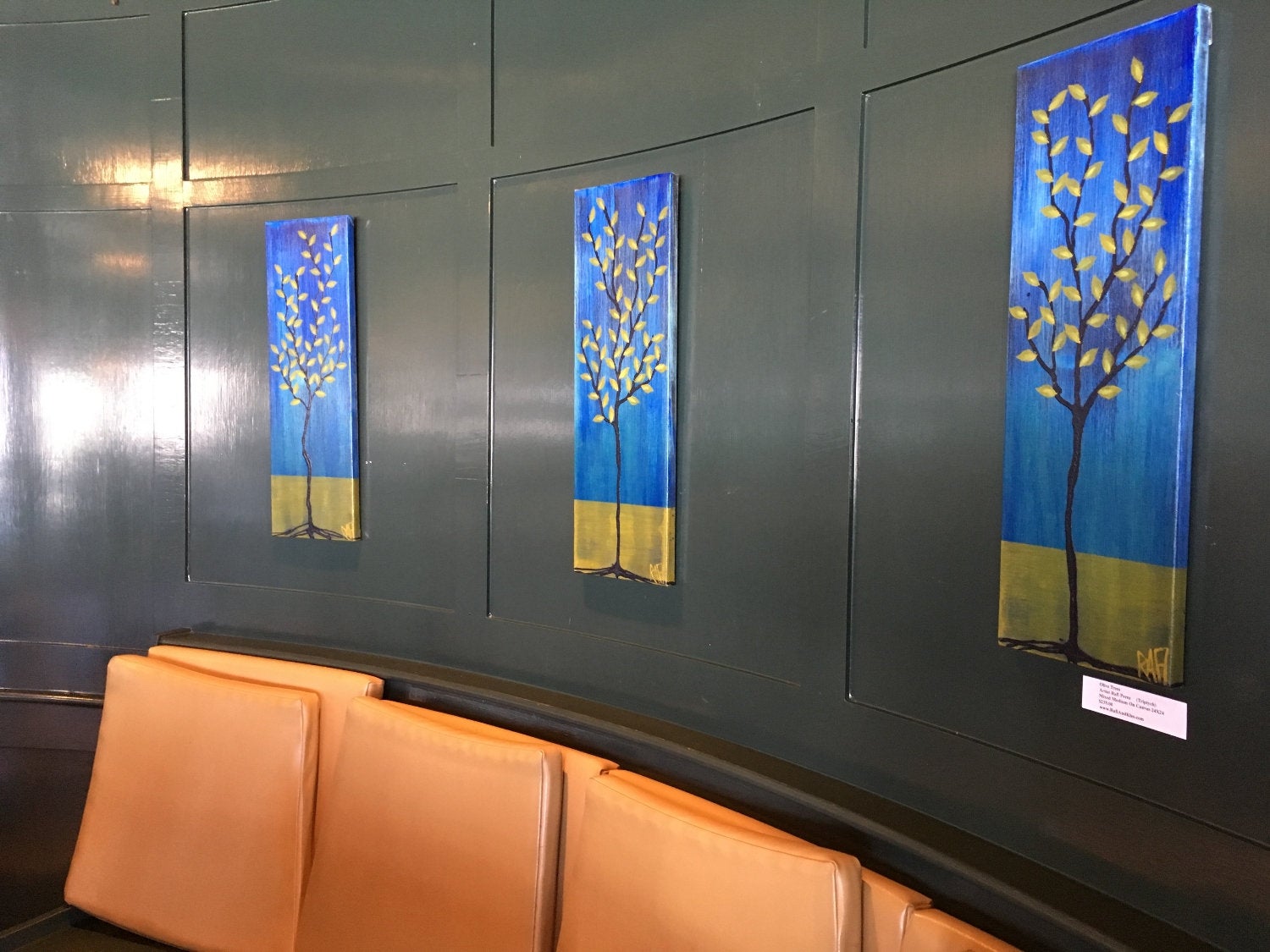 Olive Branch No. 1 Textured Original Painting By Artist Rafi Perez Mixed Medium on Canvas 8X24 - Image 3