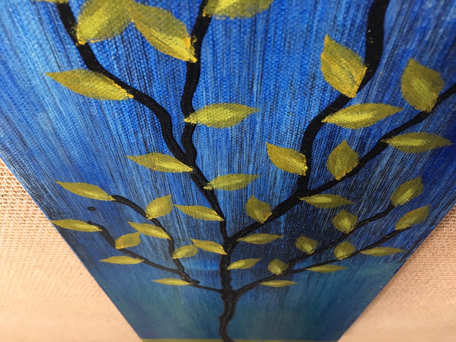 Olive Branch No. 1 Textured Original Painting By Artist Rafi Perez Mixed Medium on Canvas 8X24 - Image 6