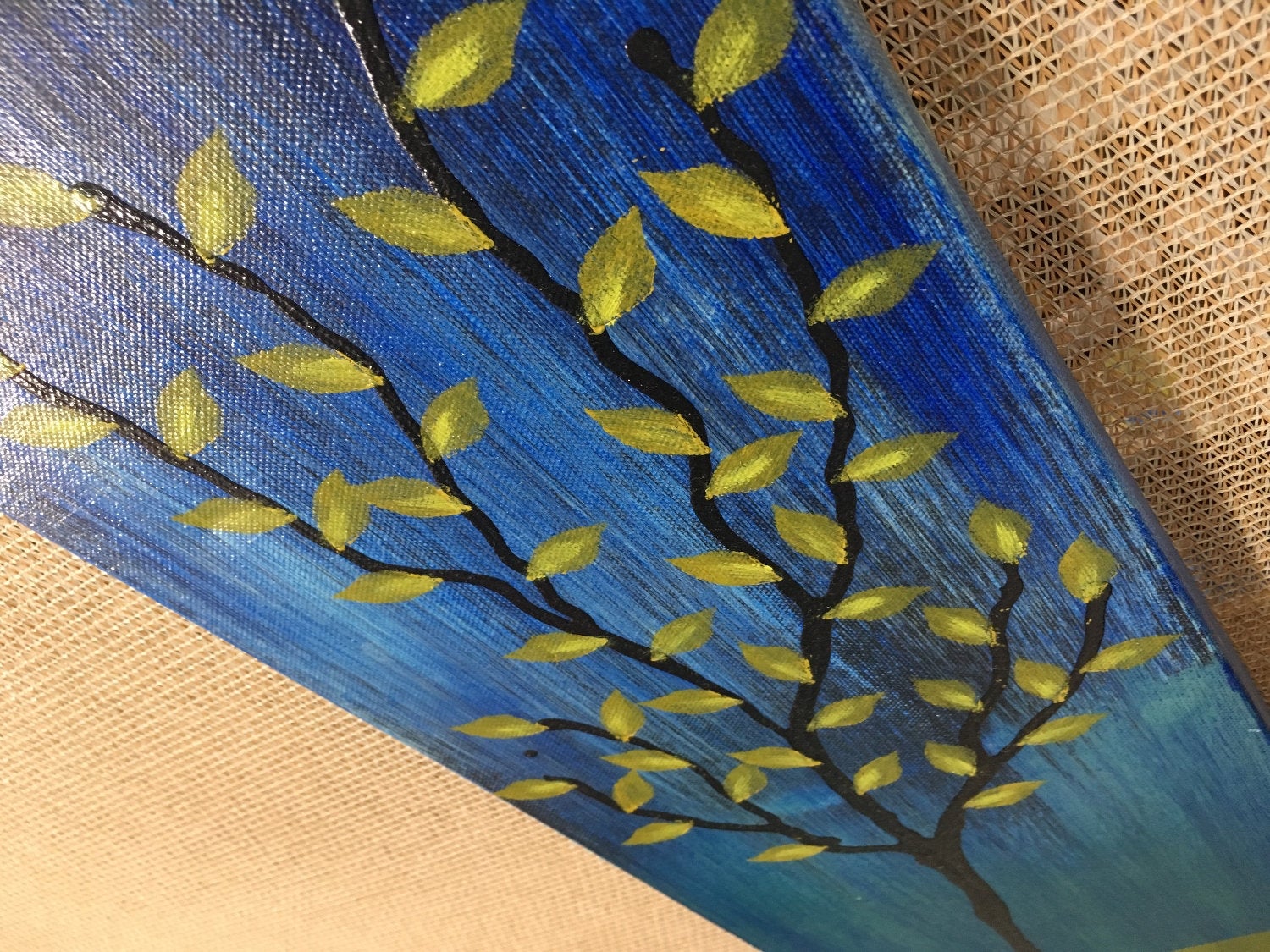 Olive Branch No. 1 Textured Original Painting By Artist Rafi Perez Mixed Medium on Canvas 8X24 - Image 7