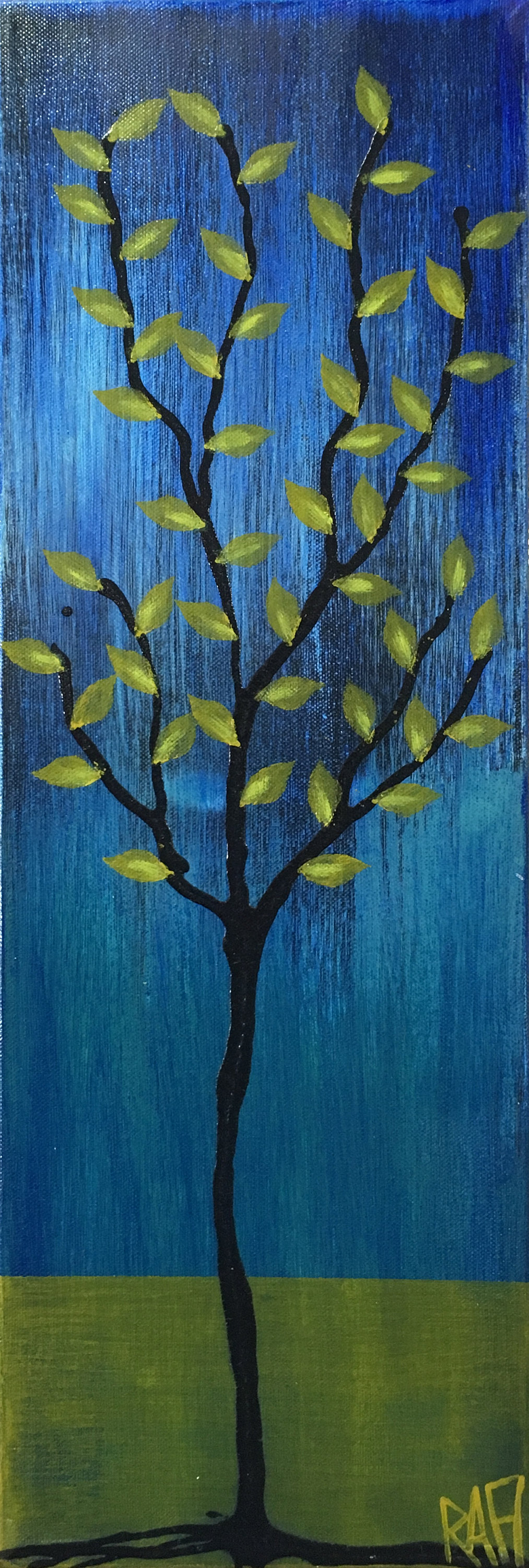 Olive Branch No. 1 Textured Original Painting By Artist Rafi Perez Mixed Medium on Canvas 8X24 - Image 10