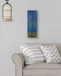 Olive Branch No. 3 Textured Original Painting By Artist Rafi Perez Mixed Medium on Canvas 8X24