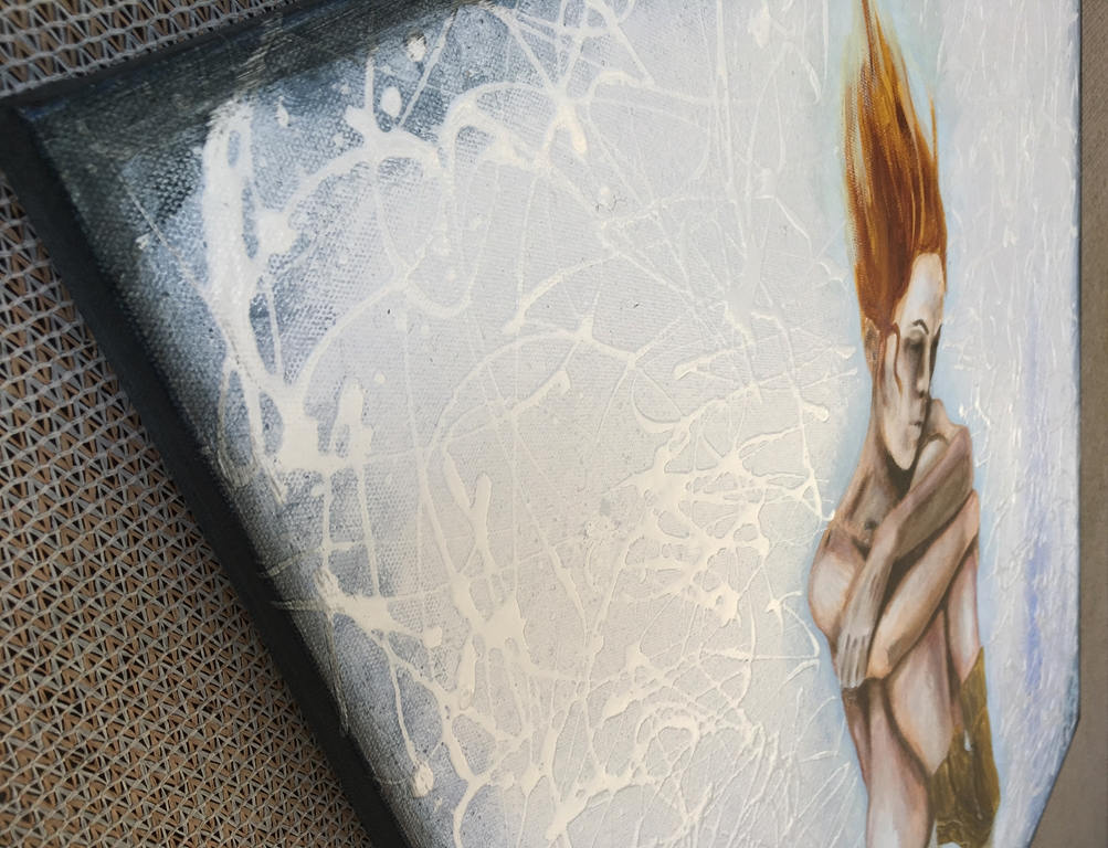 Fire And Ice Wall Art By Artist Rafi Perez Mixed Medium On Canvas 24x30 - Image 3