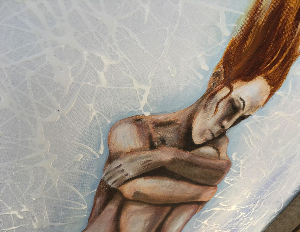 Fire And Ice Wall Art By Artist Rafi Perez Mixed Medium On Canvas 24x30 - Image 5