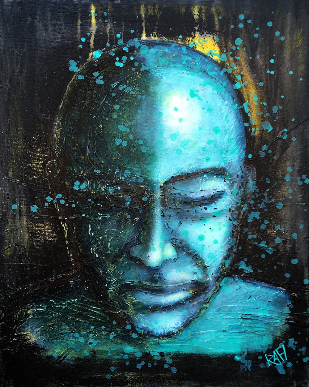 Original Painting Finding Your Way Wall Art by artist Rafi Perez Mixed Medium on Canvas 18X24