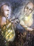 Gratitude And Envy Wall Art By Artist Rafi Perez Mixed Medium On Canvas 24x36