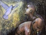 Original Painting Hope and Despair Wall Art by artist Rafi Perez Mixed Medium on Canvas 24X36
