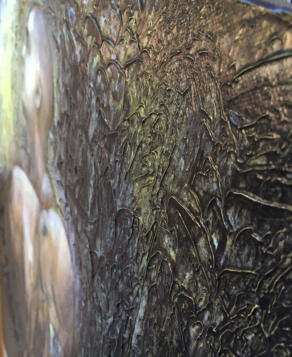 Original Painting Hope and Despair Wall Art by artist Rafi Perez Mixed Medium on Canvas 24X36 - Image 4