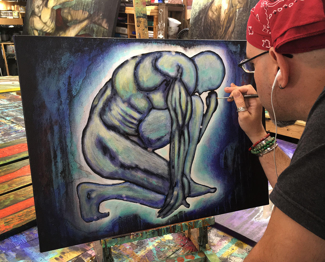 The Weight of Becoming Original Painting By Artist Rafi Perez Mixed Medium On Canvas 18x24 - Image 8