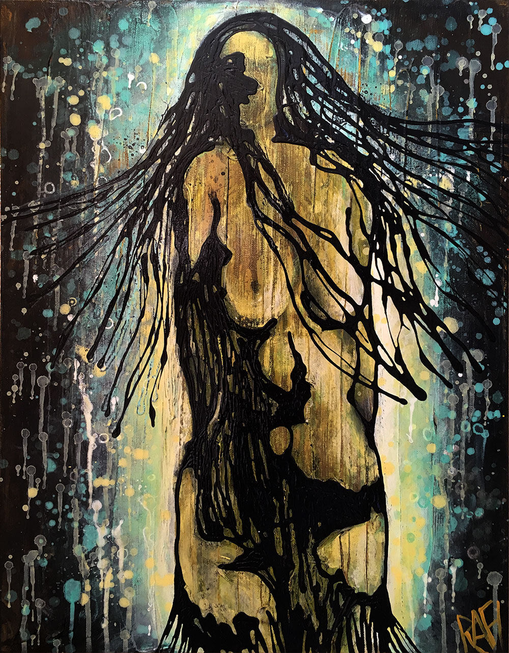 Original Painting Made Of Light By Artist Rafi Perez Mixed Medium On Canvas 18×24