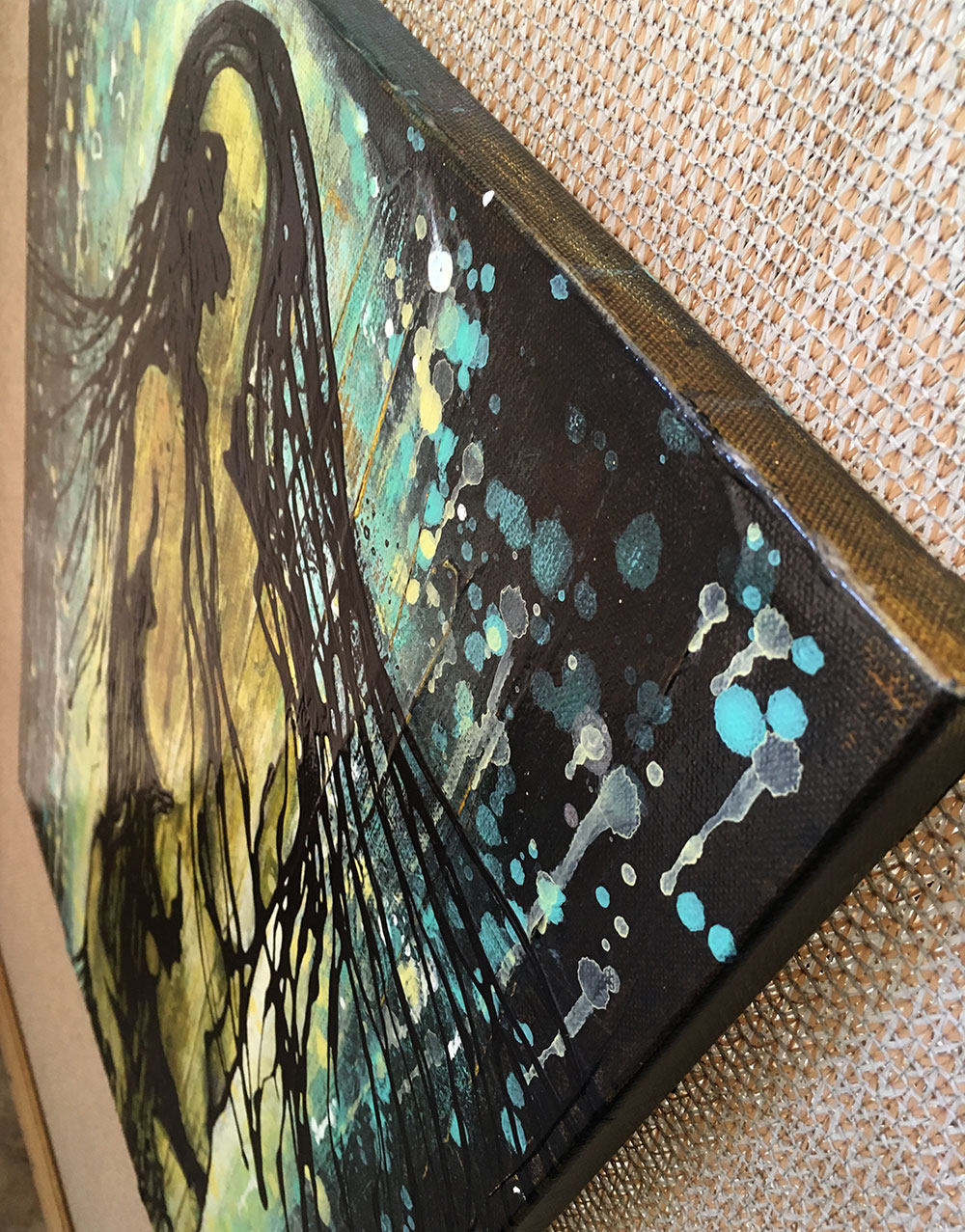 Original Painting Made Of Light By Artist Rafi Perez Mixed Medium On Canvas 18x24 - Image 3