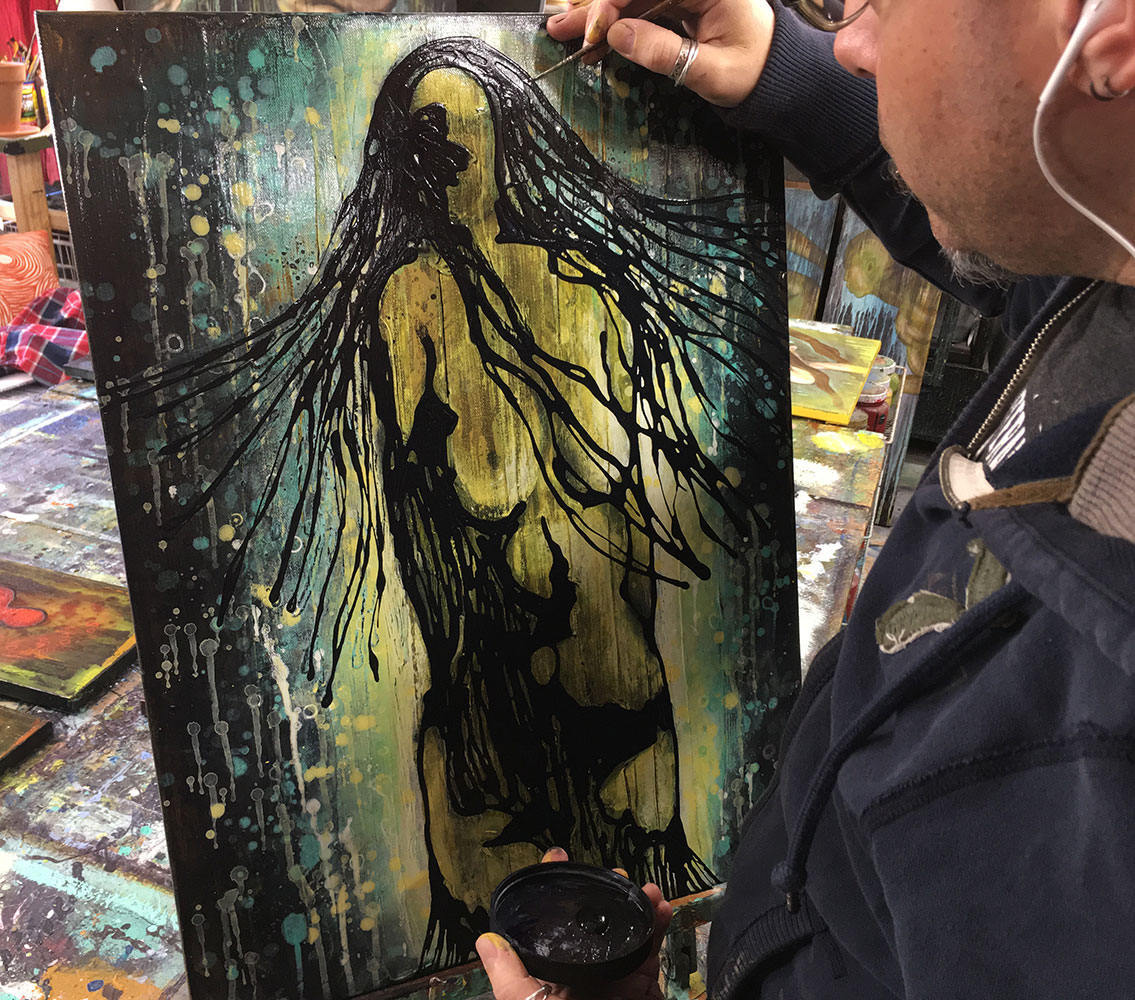 Original Painting Made Of Light By Artist Rafi Perez Mixed Medium On Canvas 18x24 - Image 6