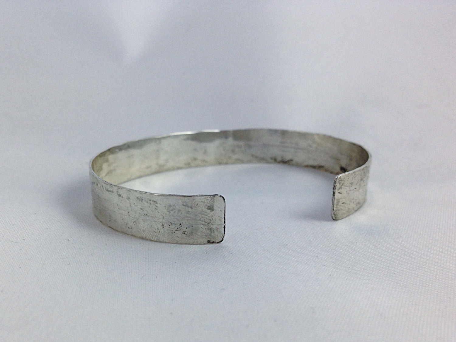 Personalized Sterling Silver Cuff Bracelet - Lightweight Cuff - Hammered and Custom Stamped - Men's and Women's Cuff - Image 3