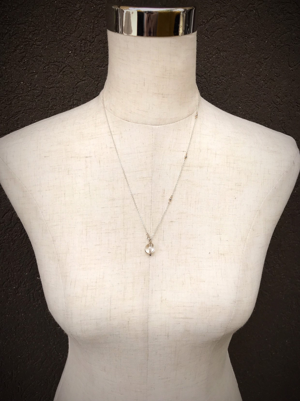 Orb Lariat Necklace / Solid Sterling Silver / Genuine Quartz / Adjustable Length / Pools Of Light - Image 10